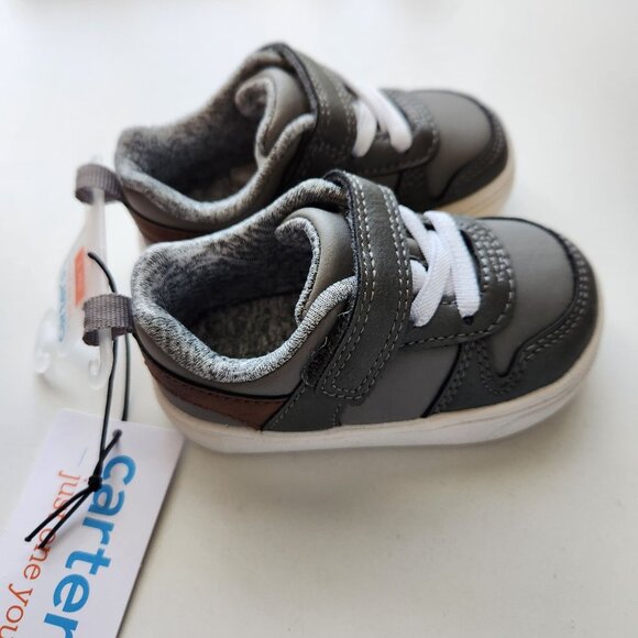 Carter's Just One You Baby Boys' Karson First Walker Sneakers - Gray Sz 3 Hook a - Picture 2 of 13
